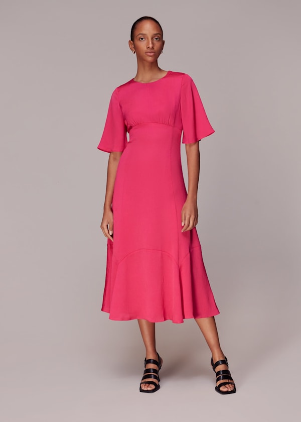 Pink Alana Satin Cut Out Dress